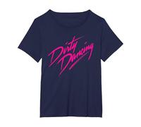 Dirty Dancing Classic Hot Pink Testo Film Logo Maglietta, Donna Plus-Size, Navy, 5X