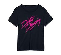 Dirty Dancing Classic Hot Pink Testo Film Logo Maglietta, Donna Plus-Size, Nero, 2X