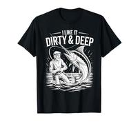 Dirty & Deep Angler Divertente Pescatore dicendo per Gli Uomini Pesce Maglietta