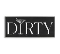 Dirty Martini - Lavagna con cornice, 25,4 x 61 cm, stampa gi Stupell Industries · Con lettere e foderate · Ideale per cucina o sala da pranzo · Cornice grigia in stile rustico · Made in