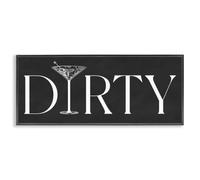 Dirty Martini - Lavagna con cornice, 25,4 x 61 cm, stampa gi Stupell Industries · Con lettere e righe · Ideale per cucina o sala da pranzo · Cornice nera notte · Made in USA