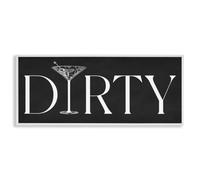 Dirty Martini - Lavagna con cornice, 25,4 x 61 cm, stampa gi Stupell Industries · Con lettere e righe · Ideale per cucina o sala da pranzo · Cornice bianca costiera · Made in USA