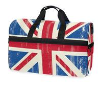Dirty Vintage UK Flag Travel Duffel Bag per uomini, donne, ragazzi, ragazze, adolescenti, borsa sportiva oversize con scomparto per scarpe durante la notte, fine settimana, yoga, allenamento, borsa da