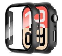 Diruite 2 Pezzi Cover per Apple Watch SE 3/2/1 /Series 6 5 4 40mm Vetro Temperato Pellicola Protettiva,PC Rigido Case Protettiva Ultrasottil Custodia,Nero,40mm