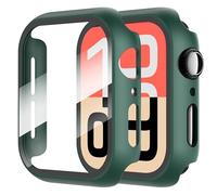 Diruite 2 Pezzi Cover per Apple Watch SE 3/2/1 /Series 6 5 4 40mm Vetro Temperato Pellicola Protettiva,PC Rigido Case Protettiva Ultrasottil Custodia,Verde,40mm