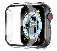 Diruite 2 Pezzi Cover per Apple Watch Series 9/8/7 41mm Vetro Temperato Pellicola Protettiva,PC Rigido Case Protettiva Ultrasottil Custodia,Trnasparent,41mm