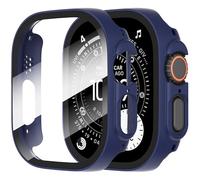 Diruite 2 Pezzi Cover per Apple Watch Ultra 3/2/1 49mm Vetro Temperato Pellicola Protettiva,Protezione Dello Schermo PC Rigido,Custodia Protettiva Ultrasottile,Blu,49mm