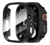 Diruite 2 Pezzi Cover per Apple Watch Ultra 3/2/1 49mm Vetro Temperato Pellicola Protettiva,Protezione Dello Schermo PC Rigido,Custodia Protettiva Ultrasottile,Nero,49mm