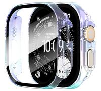 Diruite 2 Pezzi Cover per Apple Watch Ultra 3/2/1 49mm Vetro Temperato Pellicola Protettiva,Protezione Dello Schermo PC Rigido,Custodia Protettiva Ultrasottile,Multicolour,49mm