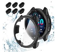 Diruite 2 Pezzi Cover per Garmin Forerunner 965 Vetro Temperato Pellicola Protettiva,PC Rigido Case Protettiva Ultrasottil per Garmin Forerunner 965 Custodia