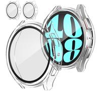 Diruite 2 Pezzi Custodia per Samsung Galaxy Watch 6 40mm Pellicola Protettiva Impermeabile,HD Ultra Sottile Vetro Temperato Cover Protettiva Resistente Graffi PC Protezione per Galaxy Watch 6 40mm