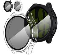 Diruite 2 Pezzi Custodia per Samsung Galaxy Watch 6 44mm Pellicola Protettiva Anti Spy Impermeabile,Ultra Sottile Vetro Temperato Protettiva Resistente Graffi PC Protezione per Galaxy Watch 6 44mm