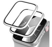 Diruite 2 Pezzi Vetro Temperato per Apple Watch Series 9/8/7 45mm Pellicola Protettiva,3D Lega di Titanio Impermeabile Antigraffio HD Protezione per iWatch 45mm Screen Protector