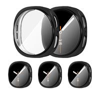Diruite 3 Pezzi Cover per Samsung Galaxy Watch 8 44mm Custodia Protettiva,HD Clear Protezione Totale Ultra Sottile TPU Pellicola Protettiva,Nero*5,44mm