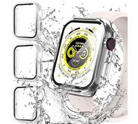 Diruite 3 Pezzi Custodia per Apple Watch Series 6/5/4/SE 44mm Pellicola Protettiva Impermeabile,HD Ultra Sottile Vetro Temperato Cover Protettiva Resistente Graffi PC Protezione per iWatch 44mm