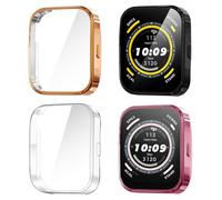 Diruite 4 Pezzi Custodia per Amazfit Bip 5 Pellicola Protettiva,Morbido TPU Scratch Resistant Cover HD Protettiva Schermo per Amazfit Bip 5 Protezione