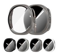Diruite 4 Pezzi Custodia per Samsung Galaxy Watch 8 40mm Ultra Sottile HD Vetro Temperato Resistente Graffi PC Protezione Cover,Nero&Acciaio Titanio&Grigio di Titanio&Bianco,40mm