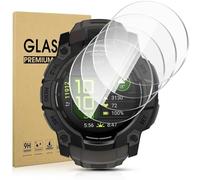 Diruite 4 Pezzi Pellicola Protettiva per Garmin Instinct 3 50mm AMOLED/Solar Protezione Schermo,HD Vetro Temperato Antigraffi Senza Bolle Protezione Screen Protector