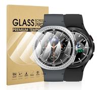 Diruite 4 Pezzi per Samsung Galaxy Watch 8/4 Classic 46mm/Galaxy Watch 3 45mm Vetro Temperato Pellicola Protettiva(Diametro 34.5mm),HD Protettiva Schermo