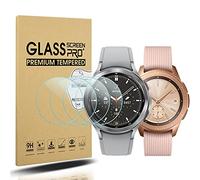 Diruite Confezione da 4 pellicole protettive in vetro temperato per Samsung Galaxy Watch 4 Classic, diametro 31 mm, durezza 2,5D, 9H, antigraffio, versione ottimizzata, confezione da 4