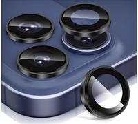 Diruite Pellicola Fotocamera per iPhone 17 Pro/17 Pro Max Vetro Temperato,Piattaforma Convexa HD Vetro Fotocamera+Alluminio Bordo Protezione Lente,Nero