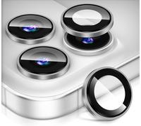 Diruite Pellicola Fotocamera per iPhone 17 Pro/17 Pro Max Vetro Temperato,Piattaforma Convexa HD Vetro Fotocamera+Alluminio Bordo Protezione Lente,Grigio