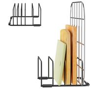 DIRXVMC Chopping Board Organizer, Cutting Board Holder Baking Cookie Mold Leaves Cooling Small Shelves Storage Stand for Kitchen Cabinet Countertop Bakeware (1, nero)