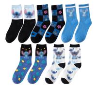 Dis/ney Pacco da 5 calzini Lilo e Sti/tch | Calzini Lilo & Sti/tch per ragazze | Confezione di 3 paia di calze in cotone per ragazze Calzini per ragazzi,Calze Donna a Pantofola