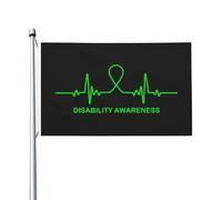 Disability Awareness Heart-Beat Bandiere Resistente Alle Intemperie Bandiera Colore Vivido Flag Per Casa Decorazione Giardino 3X5Ft