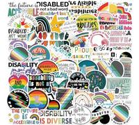Disability Pride - Set di 50 adesivi per auto, computer portatile, per chitarra, skateboard, moto, bicicletta, orgoglio per disabilità, in vinile, impermeabile, per adolescenti, bambini, adulti