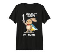 Disability Rights Or I Fights Cartoon Rabbit Eroe Coniglio Maglietta Premium