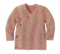 disana Newborn - Giacca in 100% lana merino biologica GOTS, IVN Best, con chiusura avvolgente, unisex, made in Germany, Rosa naturale, 74/80 cm