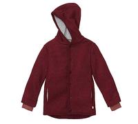 Disana Giacca Walk, 100% lana merino biologica GOTS, IVN Best, con cappuccio, Neonato Bambino piccolo Bambino Unisex, made in Germany, cassis, 122-128
