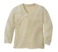 disana Newborn - Giacca in 100% lana merino biologica GOTS, IVN Best, con chiusura avvolgente, unisex, made in Germany, naturale, 74/80 cm