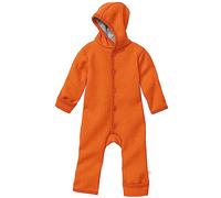 disana Newborn - Tuta da passeggio, 100% lana merino biologica GOTS, IVN Best | con polsini pieghevoli | Unisex | Made in Germany, Colore: arancione., 86-92