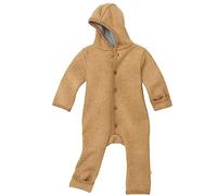 Disana WALK-OVERALL, 100% lana merino biologica GOTS, IVN Best | con polsini pieghevoli | Newborn Baby Baby Unisex | Made in Germany, caramello, 74-80