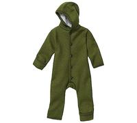 Disana WALK-OVERALL, 100% lana merino biologica GOTS, IVN Best | con polsini pieghevoli | Newborn Baby Baby Unisex | Made in Germany, oliva, 74-80