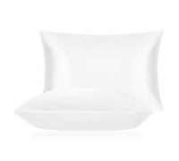 DISANGNI Federa in 100% Seta di Gelso per Capelli e Pelle, Federa in Seta Monofacciale (bianco, 1 Pezzo Misura 50 x 90 cm)