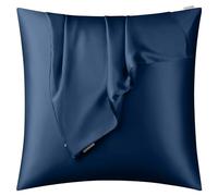 DISANGNI Federa per cuscino in 100% seta di gelso naturale, per capelli e pelle, con cerniera nascosta, 22 momme su entrambi i lati, federa per cuscino in vera seta (1 pezzo, 40 x 40 cm, blu)