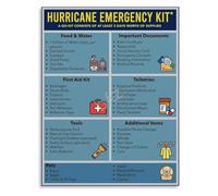 Disaster Preparedness Poster Hurricane Go Bag Emergency Essentials Checklist Canvas Painting for Home Safety(Unframed,16x24inch(40x60cm))