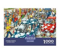 Disastro della fila del lavaggio auto Puzzle in Legno Impermeabile DIY Puzzles Da 1000 Pezzi Regali Per Adulti Divertenti Giochi Di Impegnativi