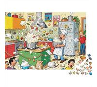 Disastro in cucina nel cartone animato Puzzle in Legno Impermeabile DIY Puzzles Da 1000 Pezzi Regali Per Adulti Sfidanti E Rompicapo Giochi Di Impegnativi