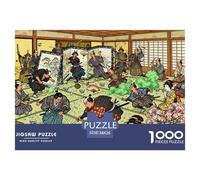 Disastro nella cerimonia del tè samurai Puzzle in Legno Impermeabile DIY Puzzles Da 1000 Pezzi Regali Per Adulti Impossibili Per Decorazioni Domestiche