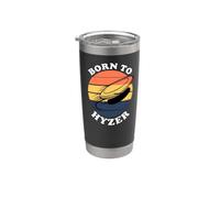 Disc Golf Born to Hyzer Retro Sunset Throw Graphic Bicchiere termico in acciaio inox doppia parete
