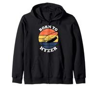 Disc Golf Born to Hyzer Retro Sunset Throw Graphic Felpa con Cappuccio