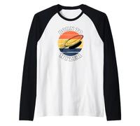 Disc Golf Born to Hyzer Retro Sunset Throw Graphic Maglia con Maniche Raglan