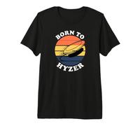 Disc Golf Born to Hyzer Retro Sunset Throw Graphic Maglietta Premium