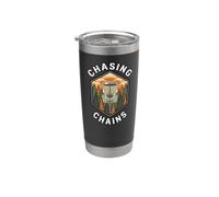 Disc Golf Chasing Chains Vintage Disc Golfer Basket Bicchiere termico in acciaio inox doppia parete
