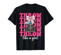 Disc Golf Girl Mom Festa della mamma Discgolf Throw Like A Girl Maglietta