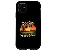 Disc Golf My Happy Place Sunset Frolf Player Custodia per iPhone 11
